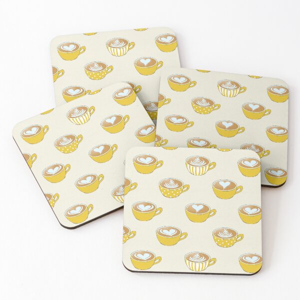 Item preview, Latte Art in Cute Yellow Coffee Mugs designed and sold by tanyadraws.