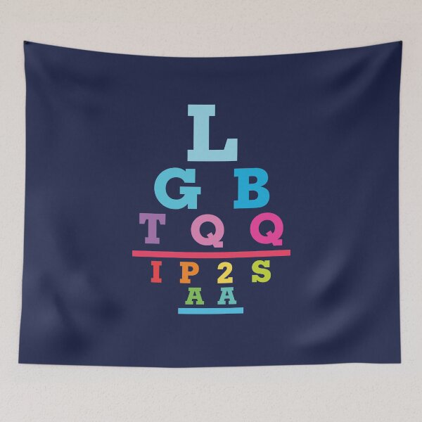 Item preview, LGBTQQIP2SAA Gay Pride Rainbow Expanded LBGT Eye Chart designed and sold by jaygo.