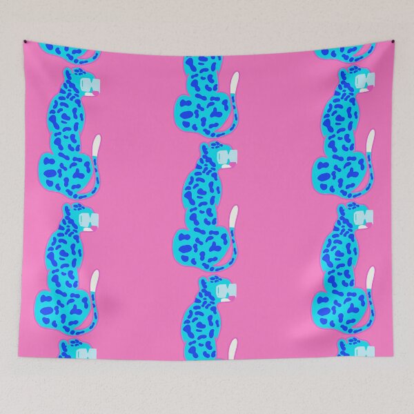 Item preview, blue leopard with glasses designed and sold by mollsdesignss.