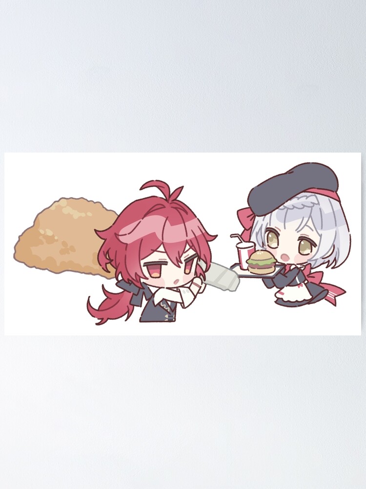 "Genshin Impact Chibi Diluc and Noelle " Poster for Sale by