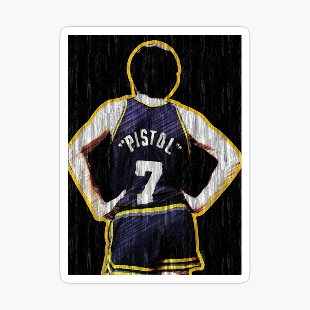 Pistol Pete Maravich Jazz City Jersey - Nba - Posters and Art Prints