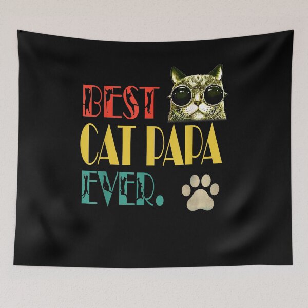 Item preview, Mens Vintage Best Cat Papa Ever Papa Funny Fathers Day Gift  designed and sold by tashiav.