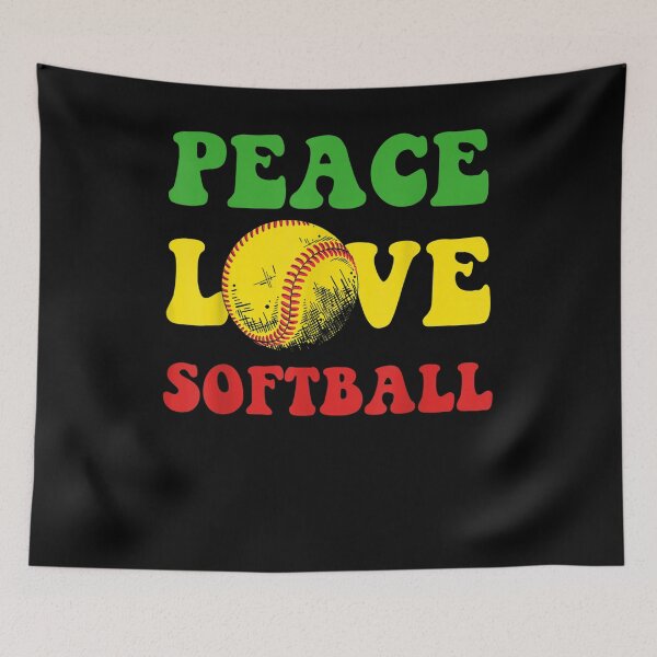 Item preview, American Sports Lover Hippie Peace Softball Player Softball  designed and sold by tashiav.