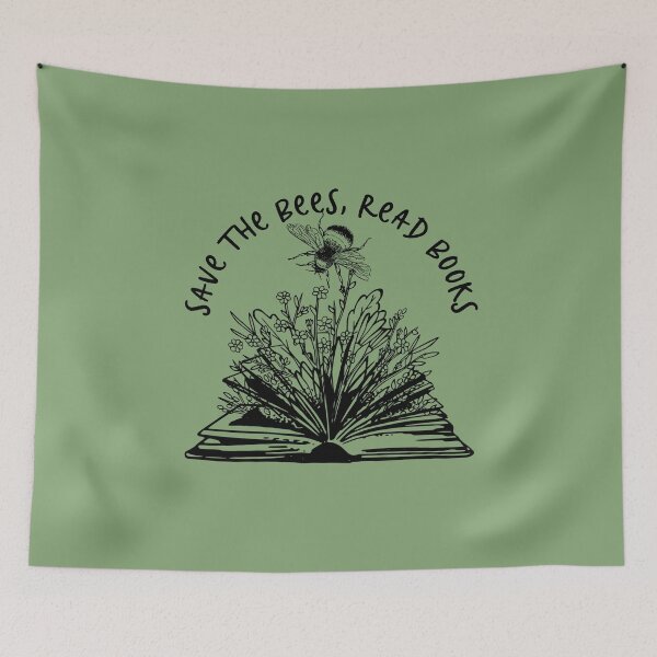 Item preview, Flowers Growing from Book-Save the Bees-Addicted to Reading designed and sold by DiensDesign.