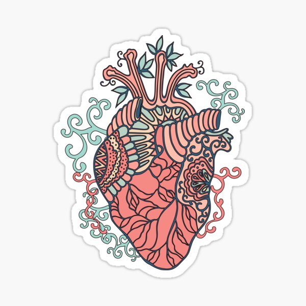 "Heart art" Sticker for Sale by Polanika Redbubble