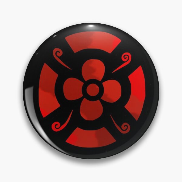 Item preview, Flower shield (red tie dye on black)  designed and sold by Encie-Designs.