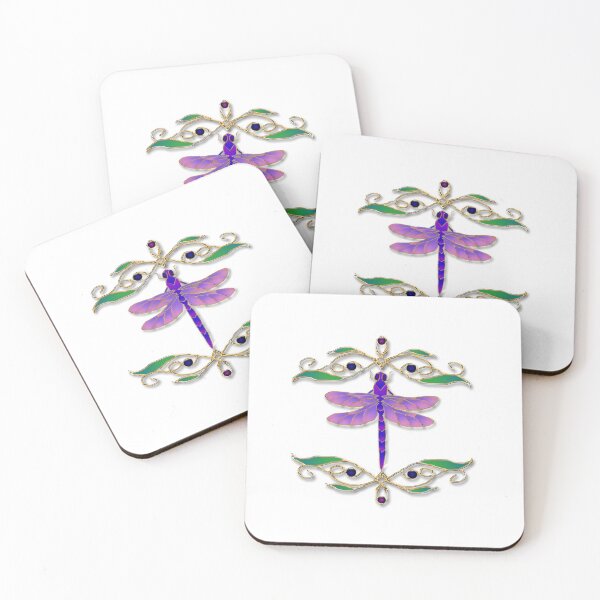 Item preview, Blue and Purple jeweled Dragonfly with a white background designed and sold by Molin223.