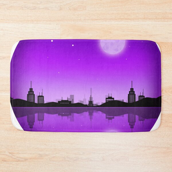 Item preview, Night city minimalistic landscape  designed and sold by LavrushaArt.