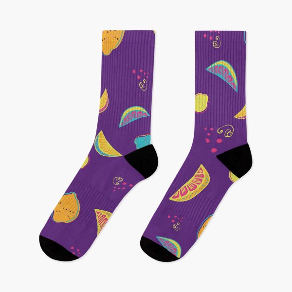 Item preview, Vivid Citrus in Violet Dreams Seamless Pattern designed and sold by LotusBlanc.