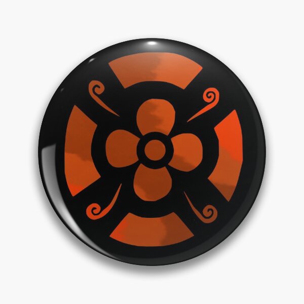 Item preview,  Flower shield (orange tie dye on black)  designed and sold by Encie-Designs.