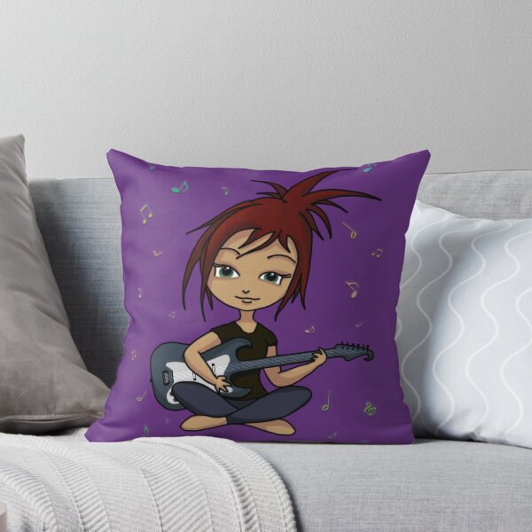 Item preview, Guitar Chick (version 1, with music notes) designed and sold by Leah McNeir.