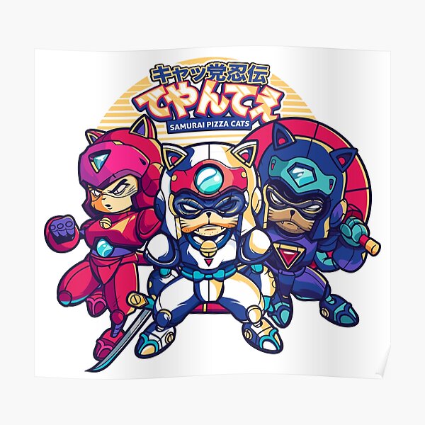 "Samurai Pizza Cat" Poster by warriorvincent Redbubble