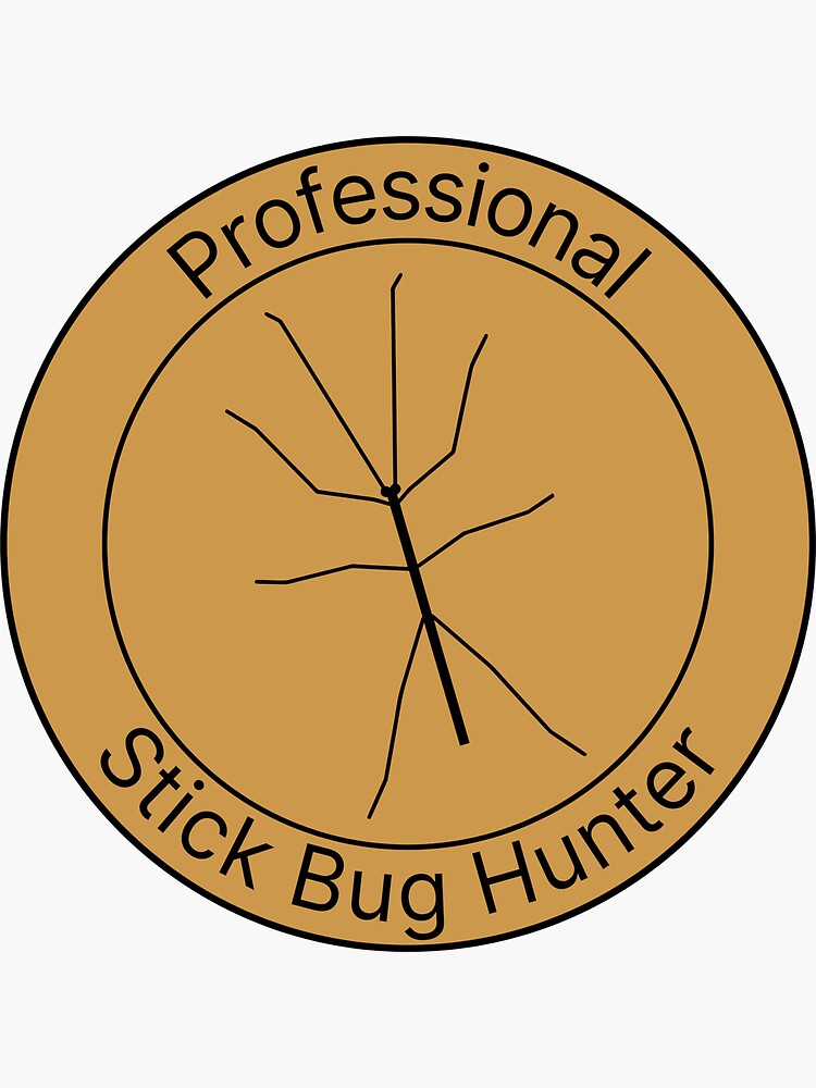 "Black Professional Stick Bug Hunter Badge" Sticker for Sale by