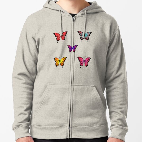 Cute Butterfly Pattern- Lovely Zipped Hoodie