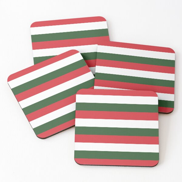 Item preview, 3 Large RED PINE GREEN and WHITE Horizontal STRIPES designed and sold by RachelMacht.