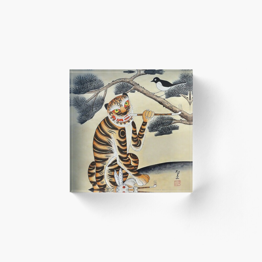 Korean Minhwa Tiger with Pipe Tiger Scarf | Redbubble