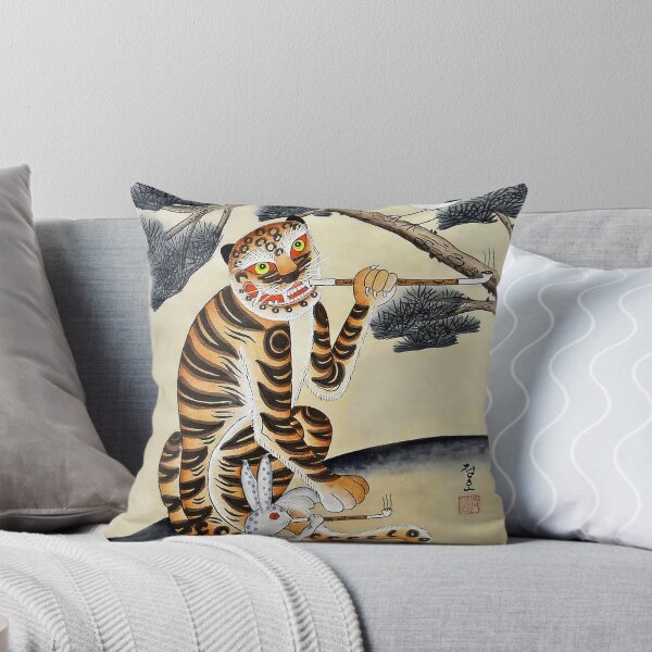 Aperçu de l'œuvre Tigre Minhwa Coréen avec Pipe créée et vendue par PatricianneK.