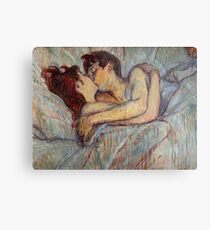 In Bed The Kiss by Henri de Toulouse-Lautrec Metal Print