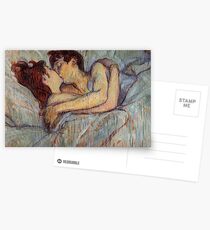 Im Bett der Kuss von Henri de Toulouse-Lautrec Postkarten