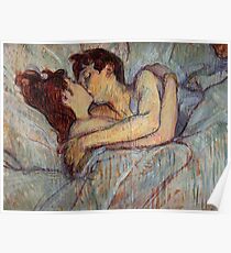 In Bed The Kiss by Henri de Toulouse-Lautrec Poster