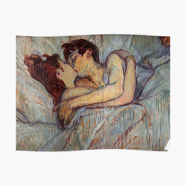 In Bed The Kiss by Henri de Toulouse-Lautrec Poster