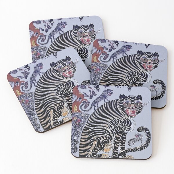Item preview, Korean Tiger Minhwa with Three Cubs designed and sold by PatricianneK.