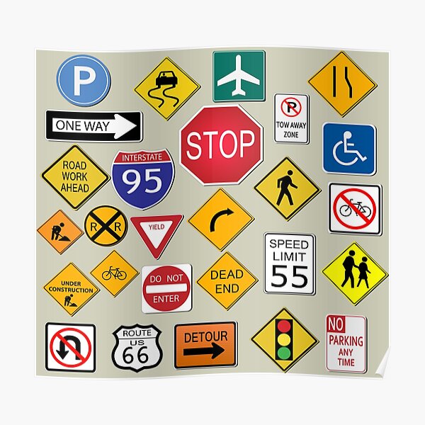 Road Traffic Signs Posters | Redbubble