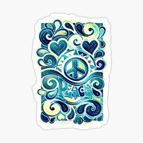 Vista previa del artículo con la obra «Paz y amor arte retro», diseñado y vendido por Alondra.