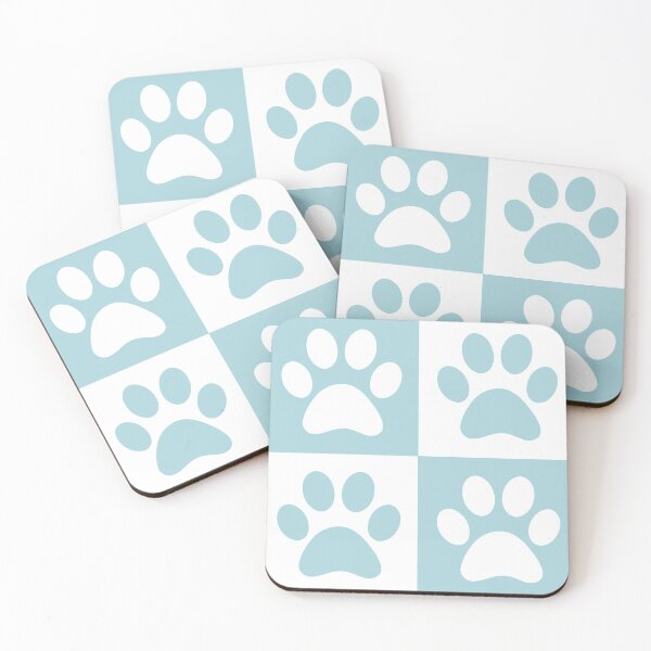 Item preview, Checkered pastel blue and white dog paw print pattern | Gifts for dog mom, dog dad, dog lover and dog owner  designed and sold by Violet Treasures.