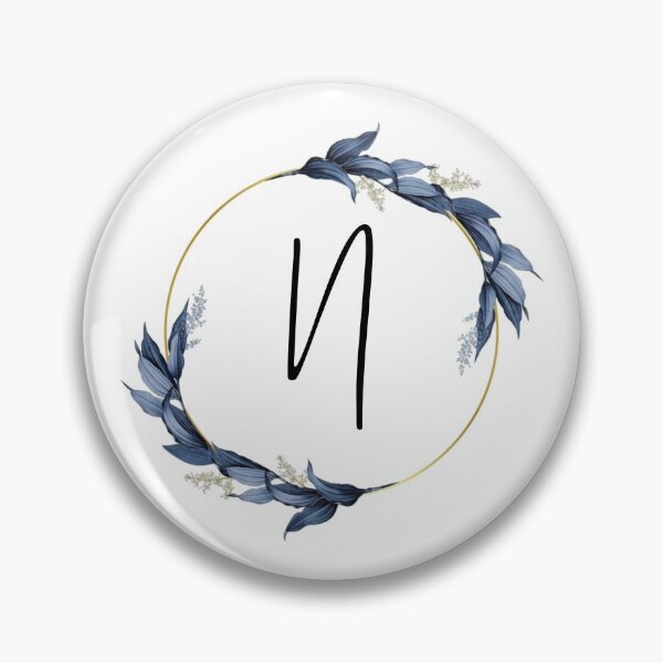 Item preview, Monogram with blue leaves letter N designed and sold by JustSeasons.