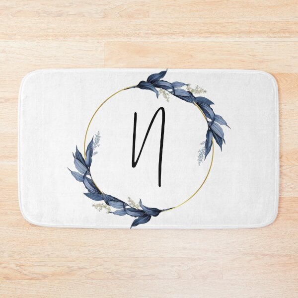 Item preview, Monogram with blue leaves letter N designed and sold by JustSeasons.