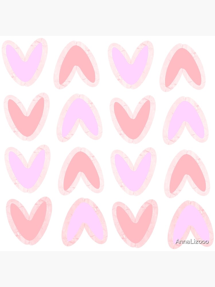 "Preppy pastel pink harts in vsco style aesthetic" Poster for Sale by