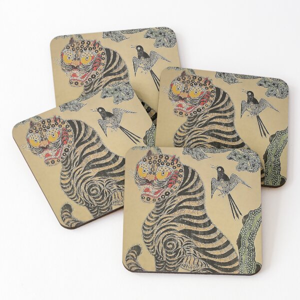 Item preview, Striped Vintage Minhwa Tiger and Magpie designed and sold by PatricianneK.