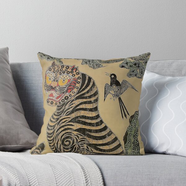 Aperçu de l'œuvre Tigre et Pie Minhwa Vintage rayé créée et vendue par PatricianneK.