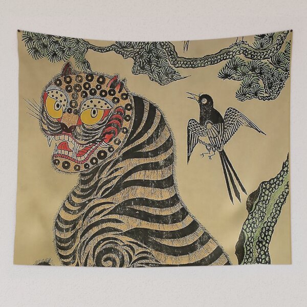 Item preview, Striped Vintage Minhwa Tiger and Magpie designed and sold by PatricianneK.