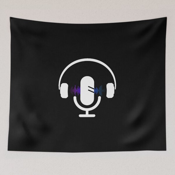 Item preview, Colorful Podcast logo with music wave designed and sold by Roy Store.