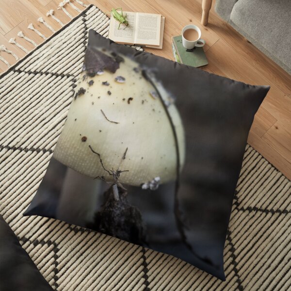 Mushroom in Forest Path Floor Pillow