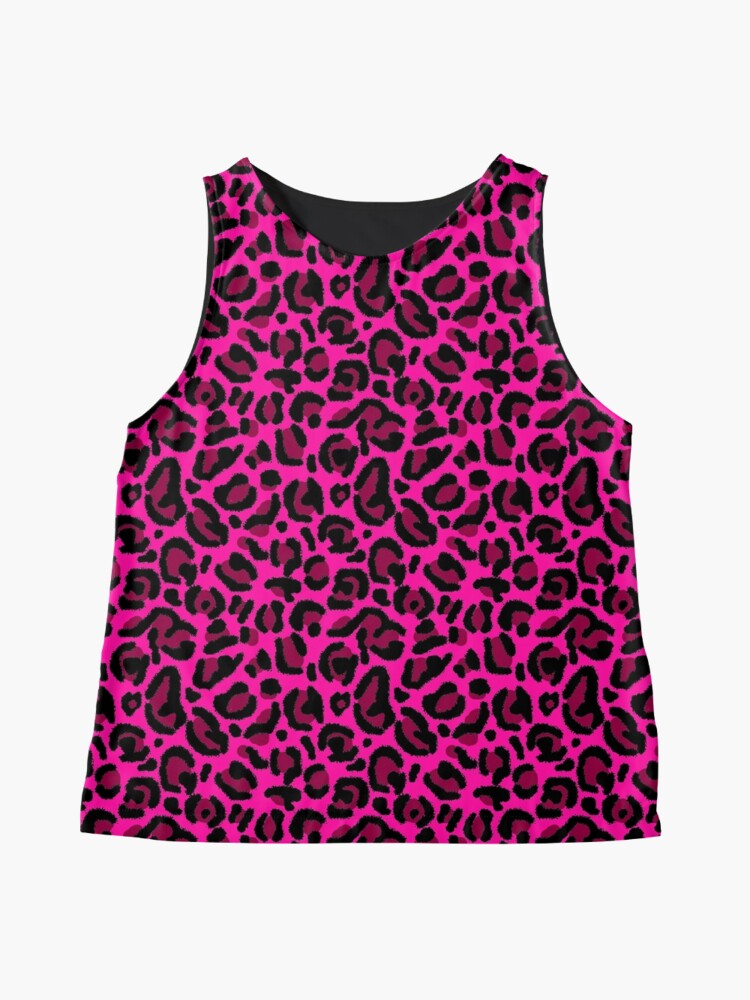 Hot Pink Y2K Aesthetic Leopard Print Sleeveless Top for Sale by