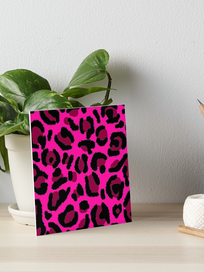 Hot Pink Leopard Print y2k Aesthetic Art Print by Julie Erin Designs