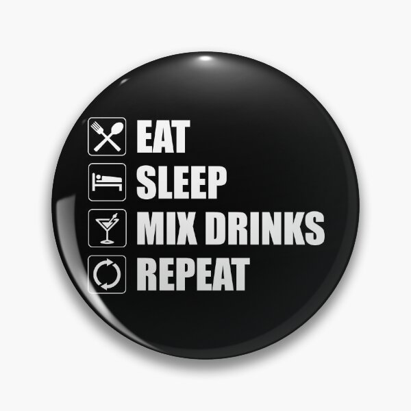 Item preview, Eat Sleep Mix Drinks Repeat designed and sold by Cat Lady Designs.