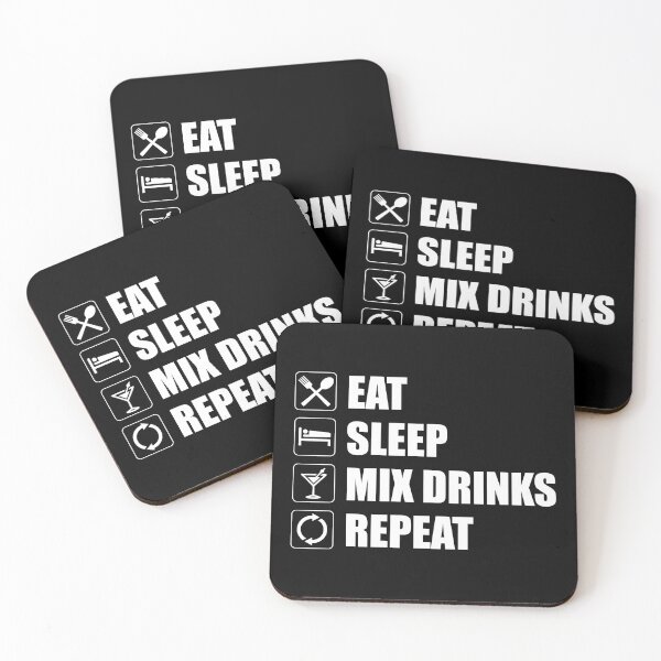 Item preview, Eat Sleep Mix Drinks Repeat designed and sold by Cat Lady Designs.