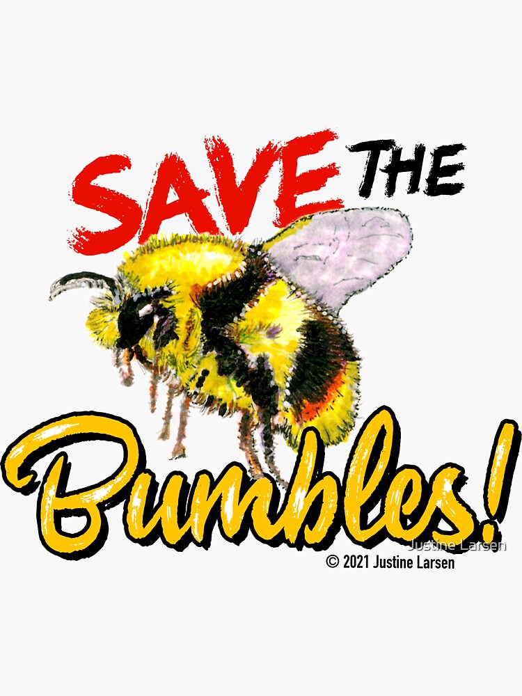 Thumbnail 3 of 3, Sticker, Save the Bumbles designed and sold by JustineJLarsen.