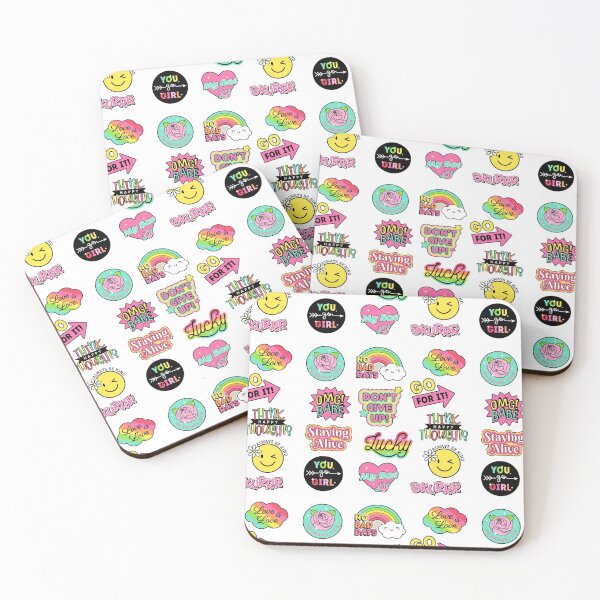 Item preview, Fashion patches and inspirational quotes sticker pack in White designed and sold by Golden-place.