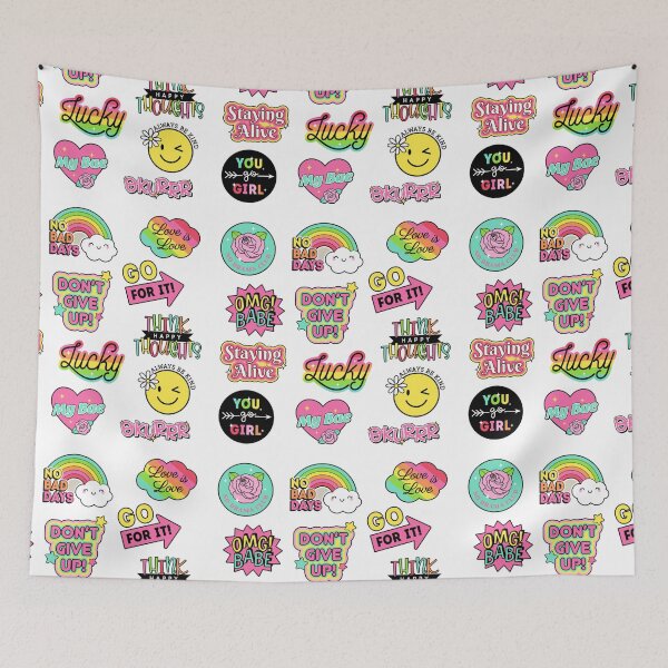Item preview, Fashion patches and inspirational quotes sticker pack in White designed and sold by Golden-place.