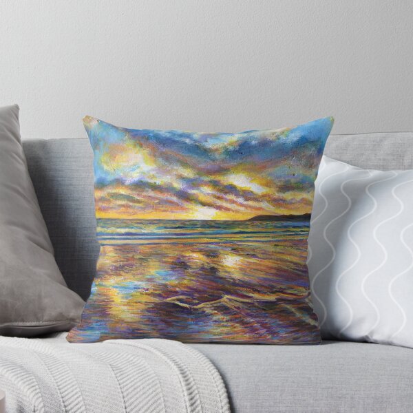 Item preview, Acrylic painting, Gower, Wales, beach sunset art designed and sold by Marion Yeo.