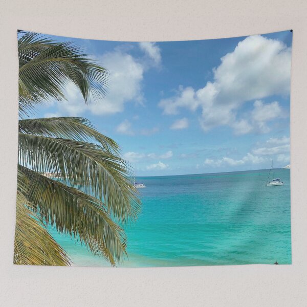 Item preview, Palm Leafs At The Beach With Beautiful Ocean designed and sold by Barolina.