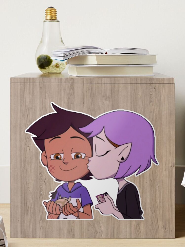  Lumity Kiss (Luz Noceda & Amity Blight Kissing in THO) The Owl  House Season 2 Fanart Bumper Sticker Vinyl Decal 5