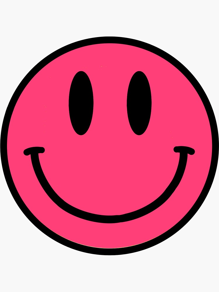 hot pink smiley face Sticker for Sale by maeveamcgregor