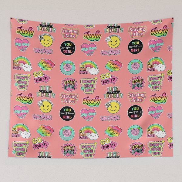 Item preview, Fashion patches and inspirational quotes sticker pack in Soft pink designed and sold by Golden-place.