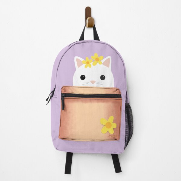 Item preview, White cat in a flowerpot designed and sold by ArteAnnie.